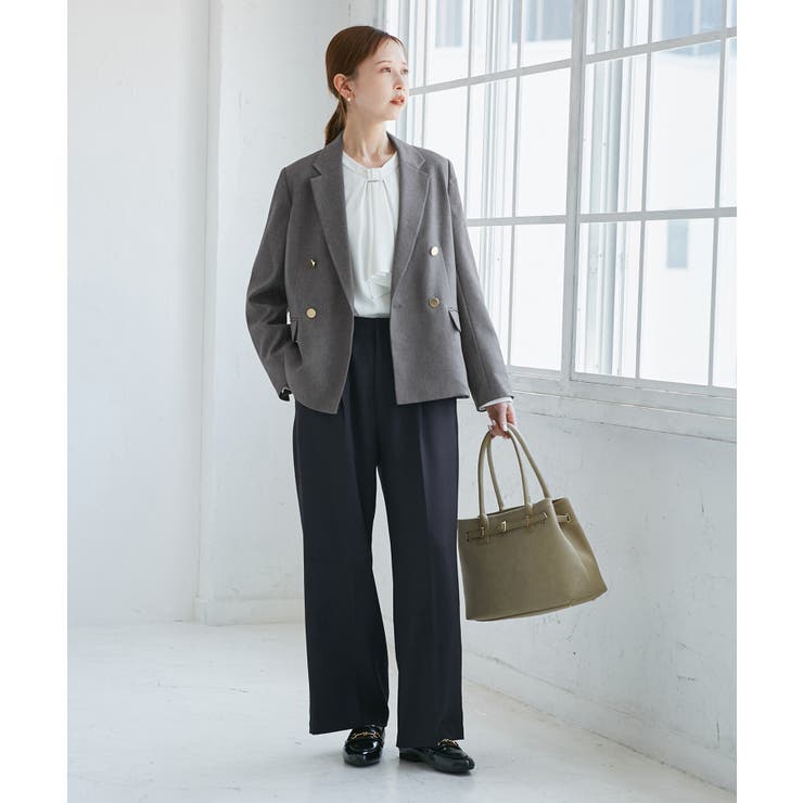 レディハンサムシリーズ ウールライクウエストタックセミワイドパンツ | ROPE' PICNIC | 詳細画像27 