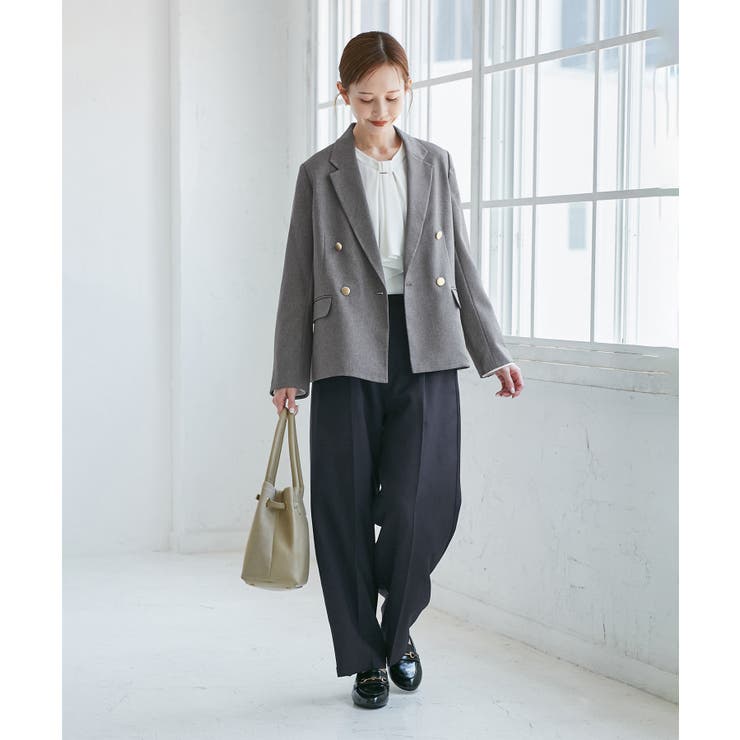 レディハンサムシリーズ ウールライクウエストタックセミワイドパンツ | ROPE' PICNIC | 詳細画像28 