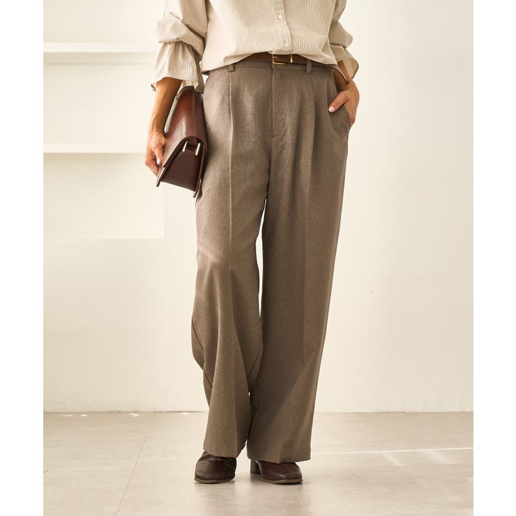レディハンサムシリーズ ウールライクウエストタックセミワイドパンツ | ROPE' PICNIC | 詳細画像5 
