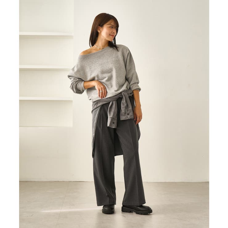 レディハンサムシリーズ ウールライクウエストタックセミワイドパンツ | ROPE' PICNIC | 詳細画像6 