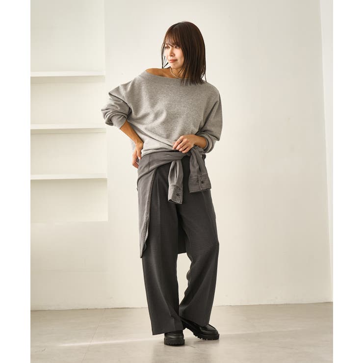 レディハンサムシリーズ ウールライクウエストタックセミワイドパンツ | ROPE' PICNIC | 詳細画像7 