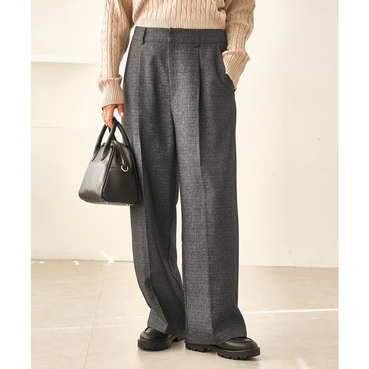 ライトグレー(08) | レディハンサムシリーズ ウールライクウエストタックセミワイドパンツ | ROPE' PICNIC