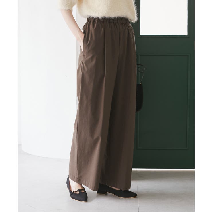 ブラウン(20) | キレイ目イージーワイドパンツ/UVカット | ROPE' PICNIC