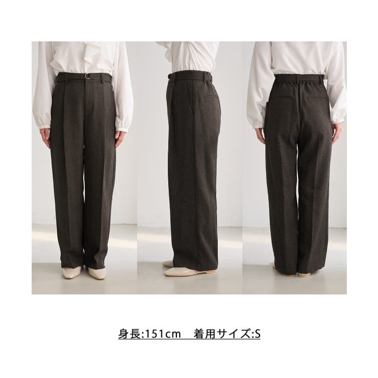 【ちゃんと＋かわいい保証】洗えるウーリッシュ ベルト付きワイドパンツ 低身長 | ROPE' PICNIC | 詳細画像34 