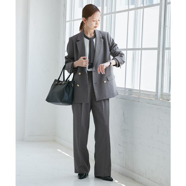 レディハンサムシリーズ ウールライクウエストタックセミワイドパンツ | ROPE' PICNIC | 詳細画像13 