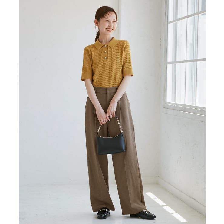 レディハンサムシリーズ ウールライクウエストタックセミワイドパンツ | ROPE' PICNIC | 詳細画像17 