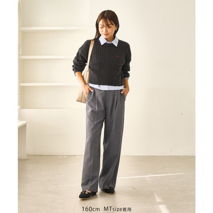 レディハンサムシリーズ ウールライクウエストタックセミワイドパンツ | ROPE' PICNIC | 詳細画像2 