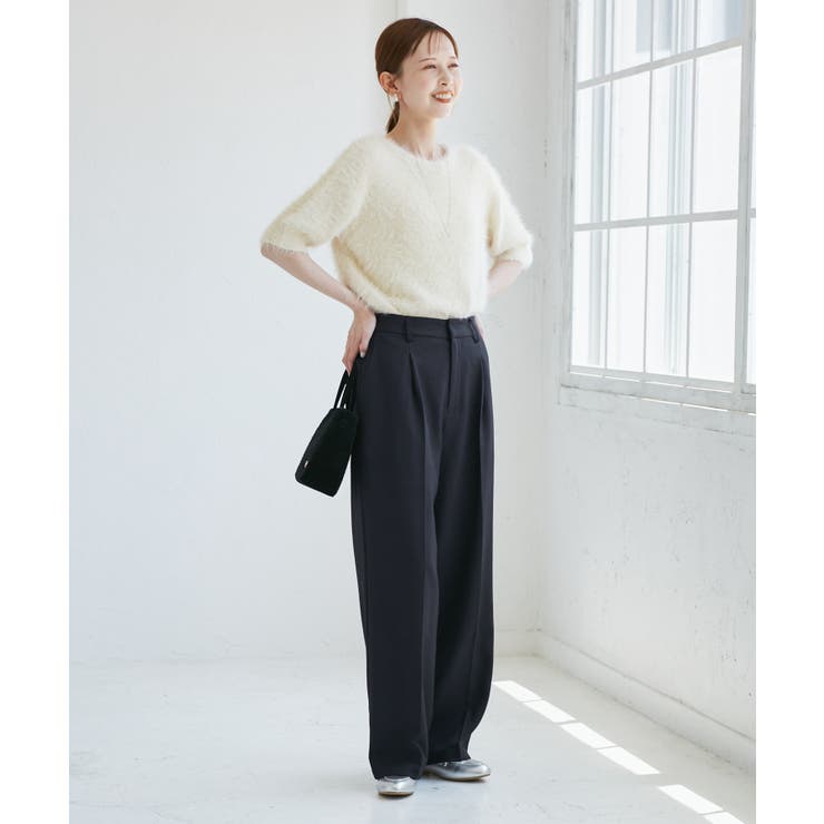 レディハンサムシリーズ ウールライクウエストタックセミワイドパンツ | ROPE' PICNIC | 詳細画像20 