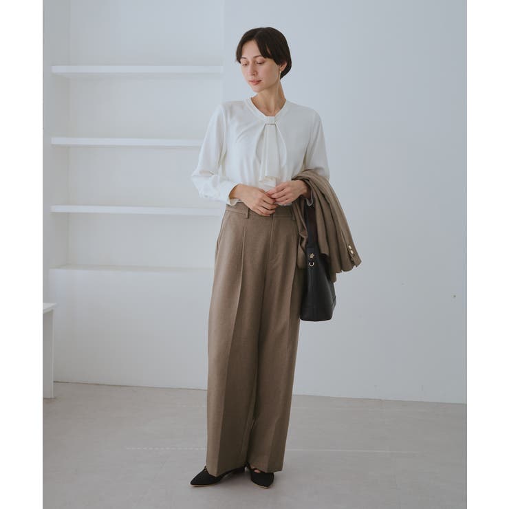レディハンサムシリーズ ウールライクウエストタックセミワイドパンツ | ROPE' PICNIC | 詳細画像27 