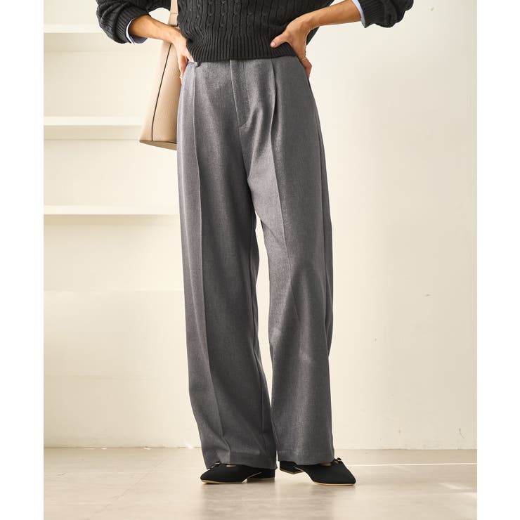 レディハンサムシリーズ ウールライクウエストタックセミワイドパンツ | ROPE' PICNIC | 詳細画像3 