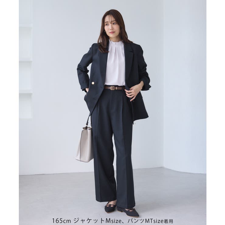 レディハンサムシリーズ ウールライクウエストタックセミワイドパンツ | ROPE' PICNIC | 詳細画像4 