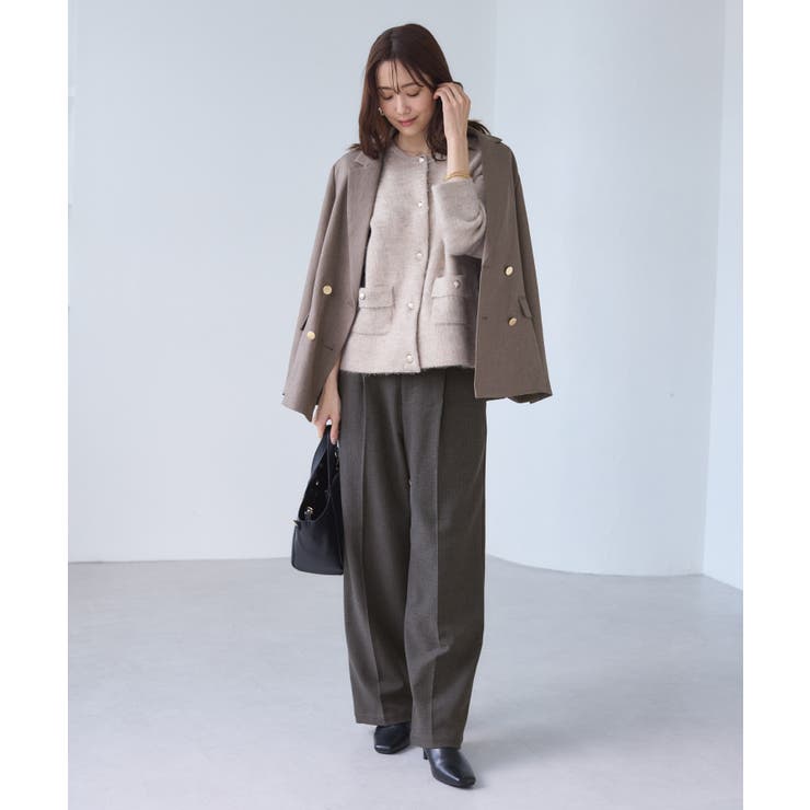 レディハンサムシリーズ ウールライクウエストタックセミワイドパンツ | ROPE' PICNIC | 詳細画像5 