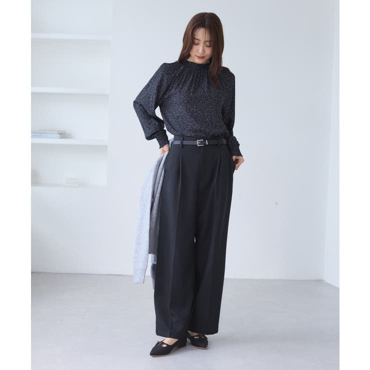 レディハンサムシリーズ ウールライクウエストタックセミワイドパンツ | ROPE' PICNIC | 詳細画像6 