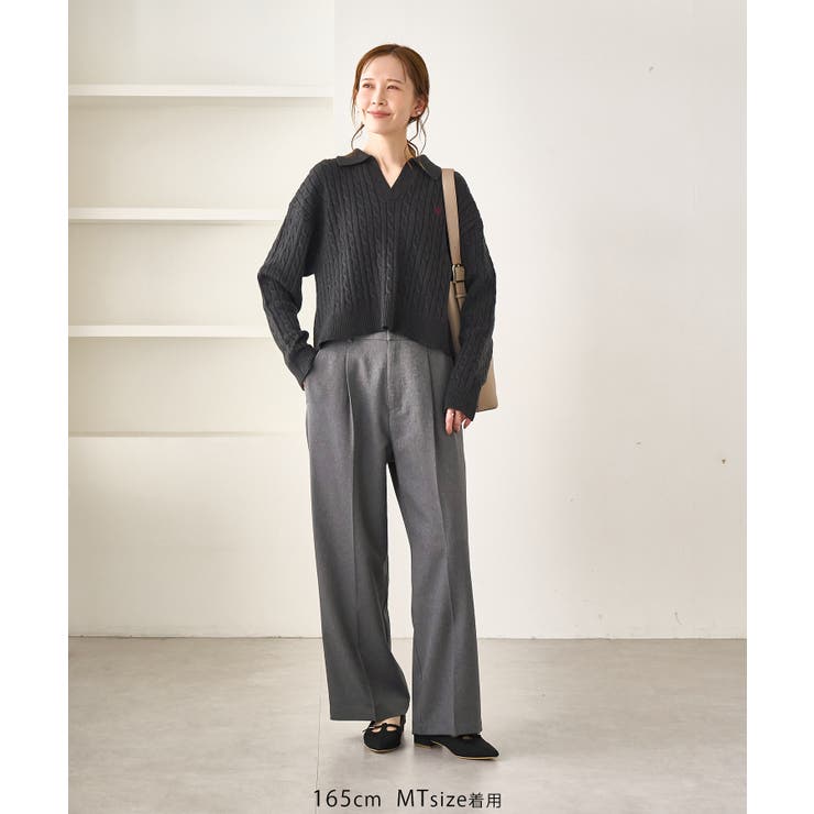 レディハンサムシリーズ ウールライクウエストタックセミワイドパンツ | ROPE' PICNIC | 詳細画像9 