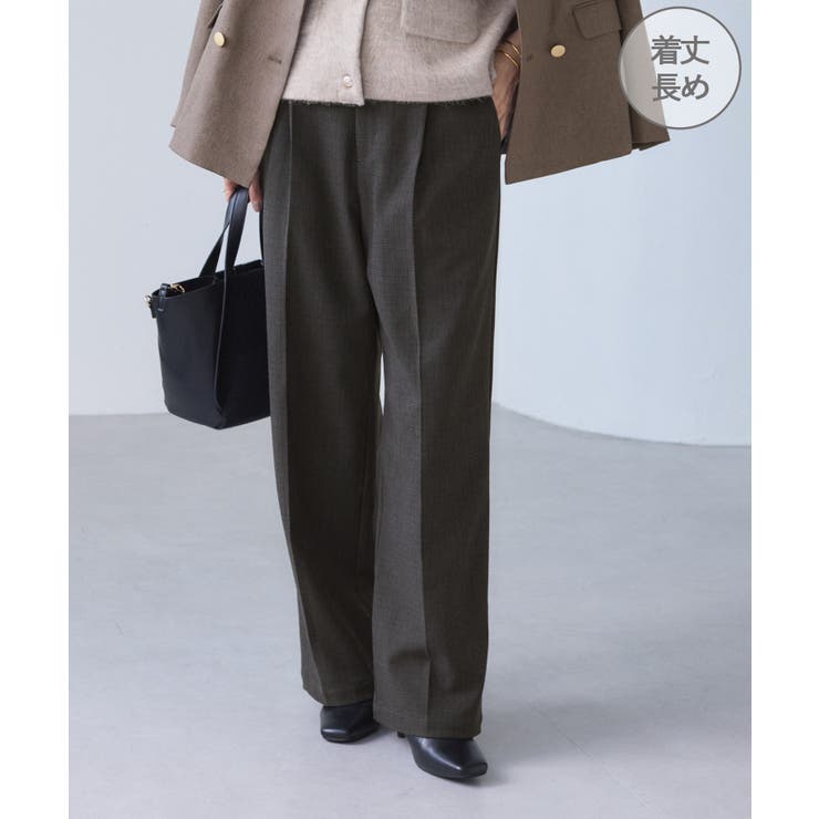 ブラック系(02) | レディハンサムシリーズ ウールライクウエストタックセミワイドパンツ | ROPE' PICNIC