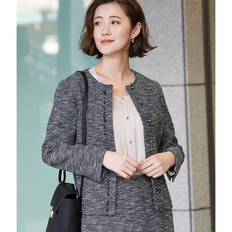 セットアップ対応 フリンジノーカラーツイードジャケット 品番 Rpcw Rope Picnic ロペピクニック のレディース ファッション通販 Shoplist ショップリスト