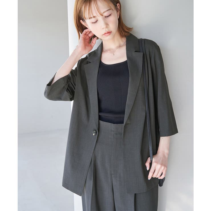 チャコール(06) | セットアップ対応/麻調シアージャケット | ROPE' PICNIC