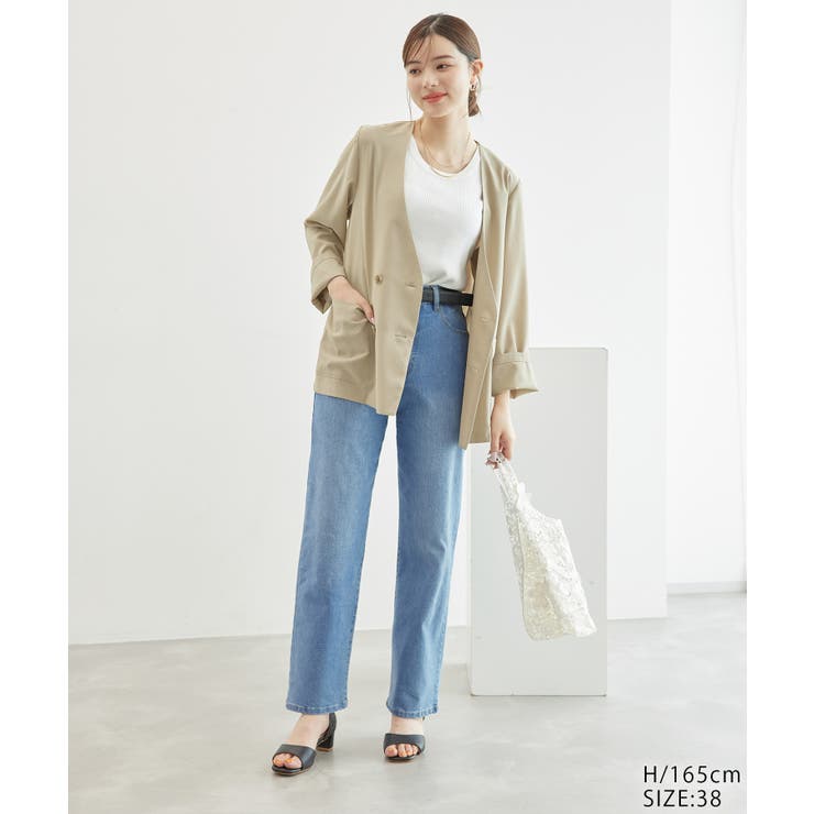 セットアップ対応/麻調シアーノーカラージャケット/接触冷感・UVカット | ROPE' PICNIC | 詳細画像11 