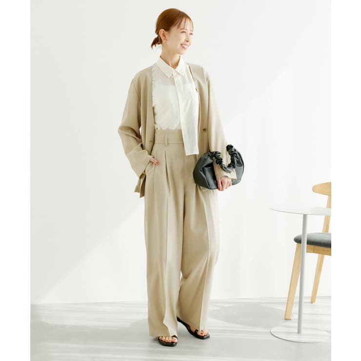 セットアップ対応/麻調シアーノーカラージャケット/接触冷感・UVカット | ROPE' PICNIC | 詳細画像20 