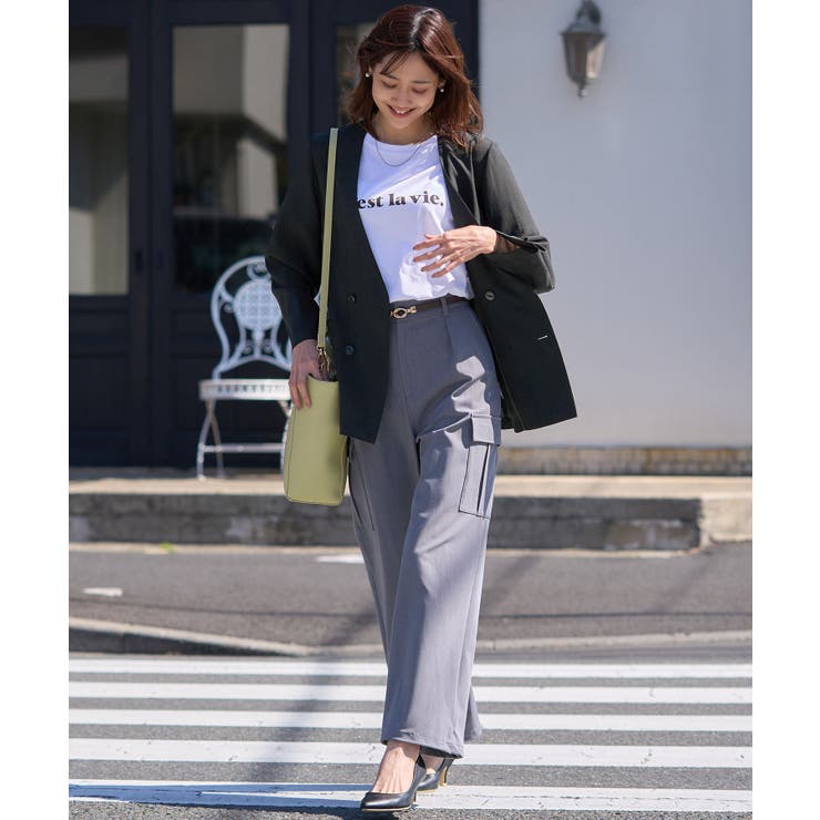 セットアップ対応/麻調シアーノーカラージャケット/接触冷感・UVカット | ROPE' PICNIC | 詳細画像3 