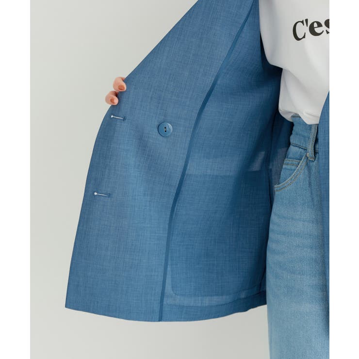 セットアップ対応/麻調シアーノーカラージャケット/接触冷感・UVカット | ROPE' PICNIC | 詳細画像37 