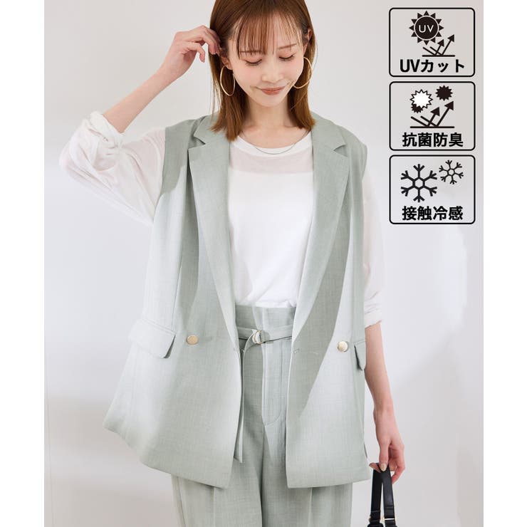 グリーン系(35) | カナパスリーブレスジャケット セットアップ対応 | ROPE' PICNIC