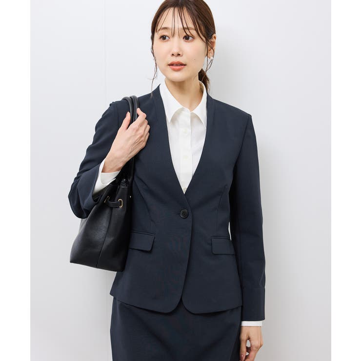 美品❤️ロペピクニック　スーツ　セットアップ　グレー　ノーカラージャケット　パンツ ROPÉ PICNIC(ロペピクニック) ノーカラージャケット通販｜J