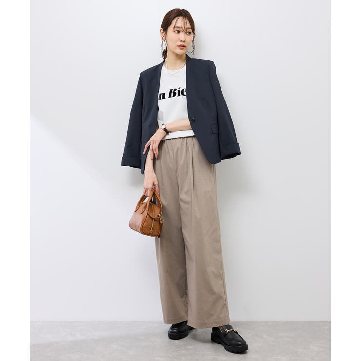美品❤️ロペピクニック　スーツ　セットアップ　グレー　ノーカラージャケット　パンツ ROPÉ PICNIC(ロペピクニック) ノーカラージャケット通販｜J