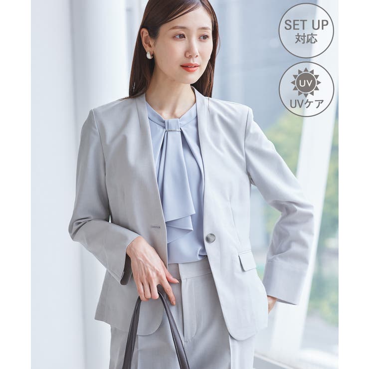 グレーサブ(09) | ノーラペルジャケット 通勤 セットアップ対応 | ROPE' PICNIC