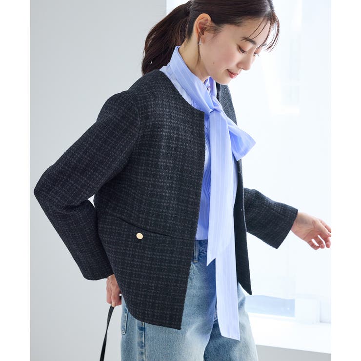 ネイビー(40) | 【WEB限定カラー】ツイードフレアジャケット/セレモニー対応・リンクコーデ | ROPE' PICNIC