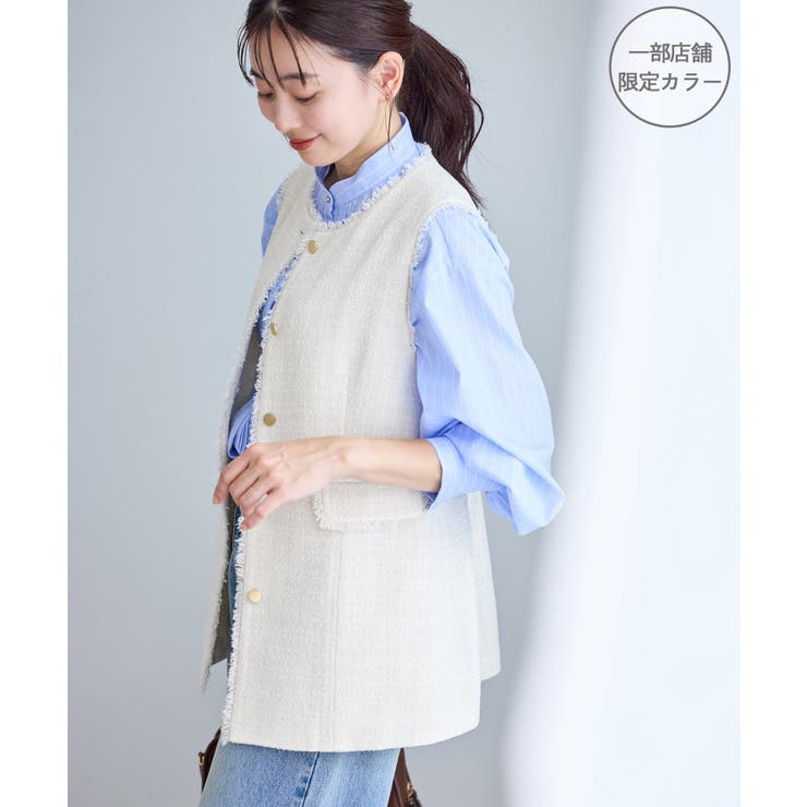 【WEB限定カラー】ツイード金ボタンジレベスト/セレモニー対応・リンクコーデ | ROPE' PICNIC | 詳細画像1 