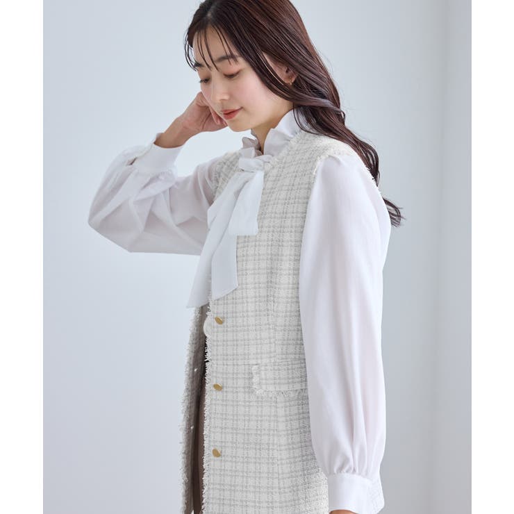 【WEB限定カラー】ツイード金ボタンジレベスト/セレモニー対応・リンクコーデ | ROPE' PICNIC | 詳細画像11 