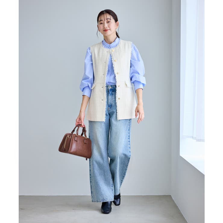 【WEB限定カラー】ツイード金ボタンジレベスト/セレモニー対応・リンクコーデ | ROPE' PICNIC | 詳細画像14 