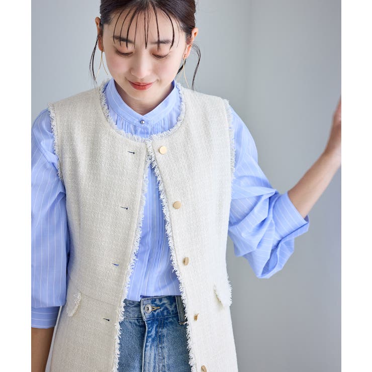 【WEB限定カラー】ツイード金ボタンジレベスト/セレモニー対応・リンクコーデ | ROPE' PICNIC | 詳細画像16 