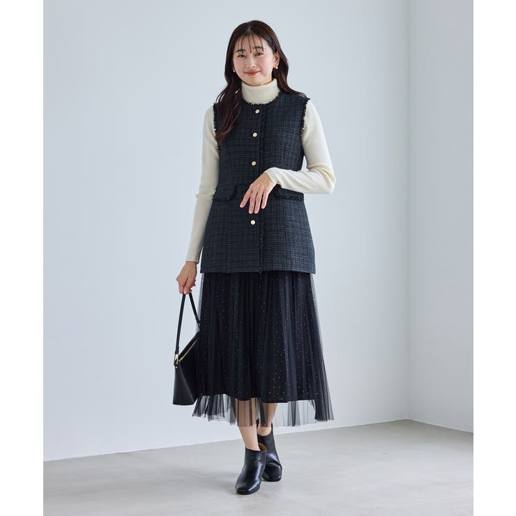 【WEB限定カラー】ツイード金ボタンジレベスト/セレモニー対応・リンクコーデ | ROPE' PICNIC | 詳細画像18 