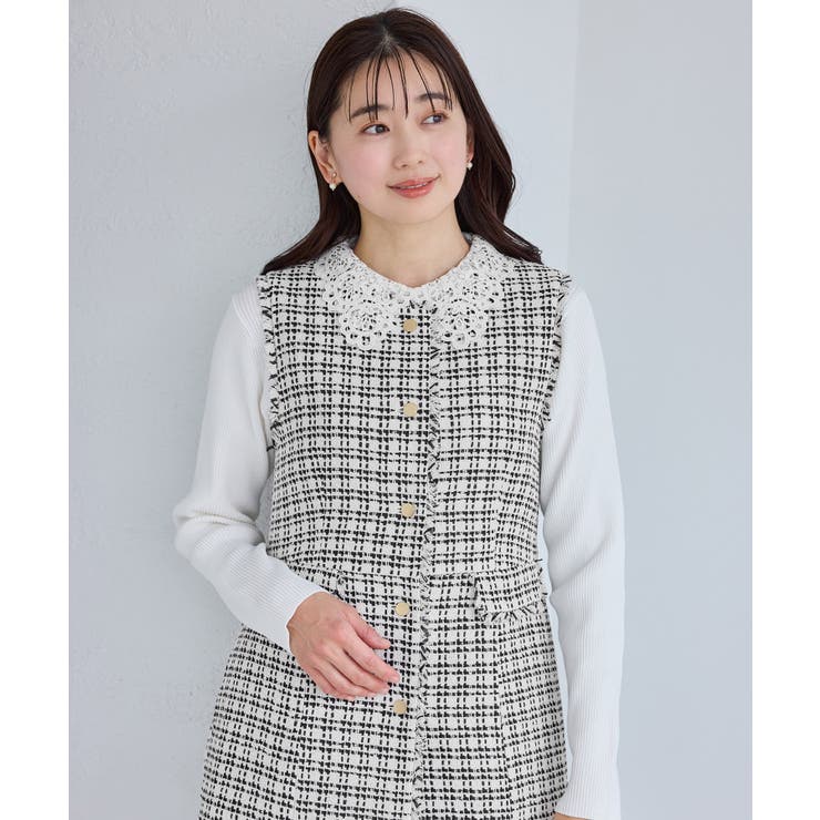 【WEB限定カラー】ツイード金ボタンジレベスト/セレモニー対応・リンクコーデ | ROPE' PICNIC | 詳細画像4 