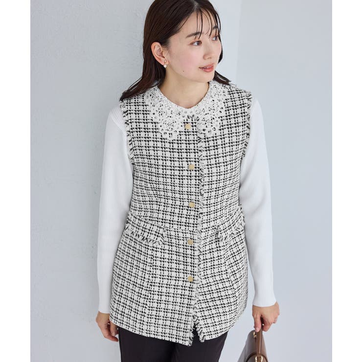 【WEB限定カラー】ツイード金ボタンジレベスト/セレモニー対応・リンクコーデ | ROPE' PICNIC | 詳細画像6 