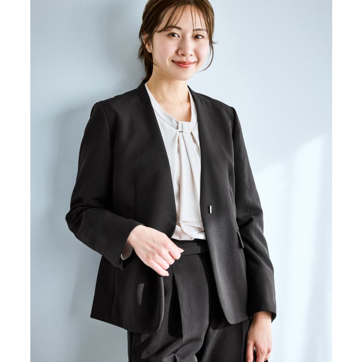 ブラック(01) | 360°ウルトラストレッチ ノーカラージャケット UVカット | ROPE' PICNIC