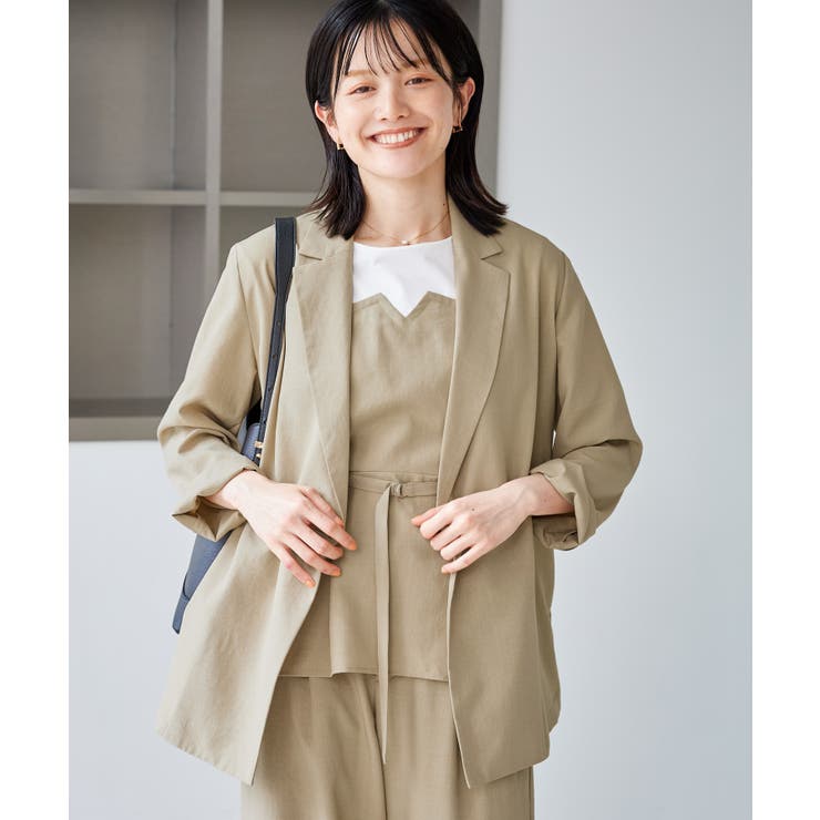 【ちゃんと+かわいい保証】エアリーリネンライク ダブルジャケット 接触冷感 | ROPE' PICNIC | 詳細画像24 
