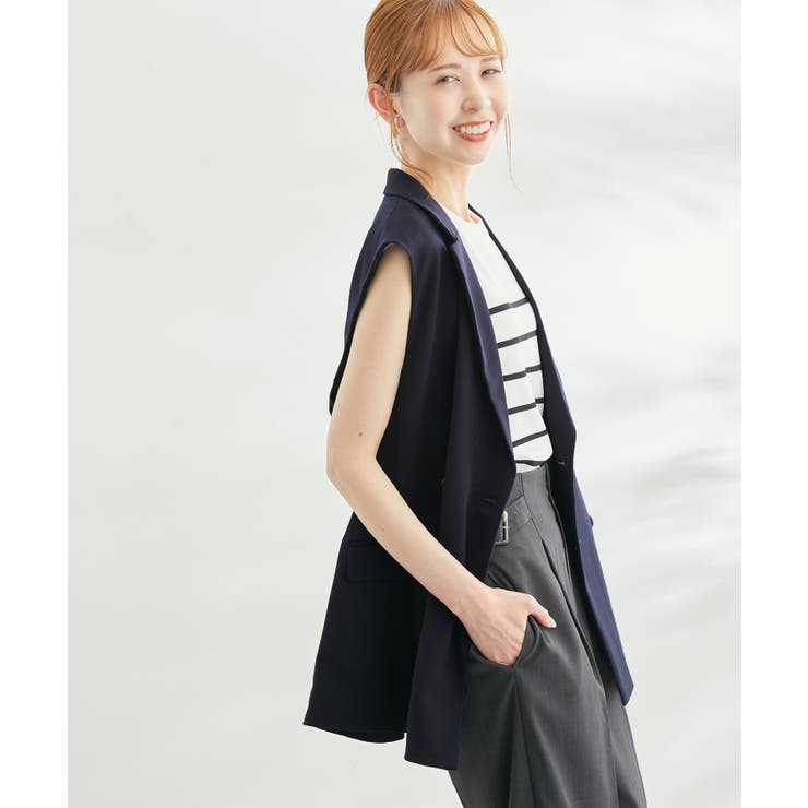 【一部店舗限定カラー:ブラック】スリーブレスダブルジャケット ジレ | ROPE' PICNIC | 詳細画像22 