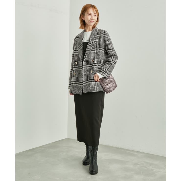 新品【Tibi】 オーバーサイズ チェック ブレザー パワーショルダージャケット somari imaginationオーバーサイズチェックジャケット [品番