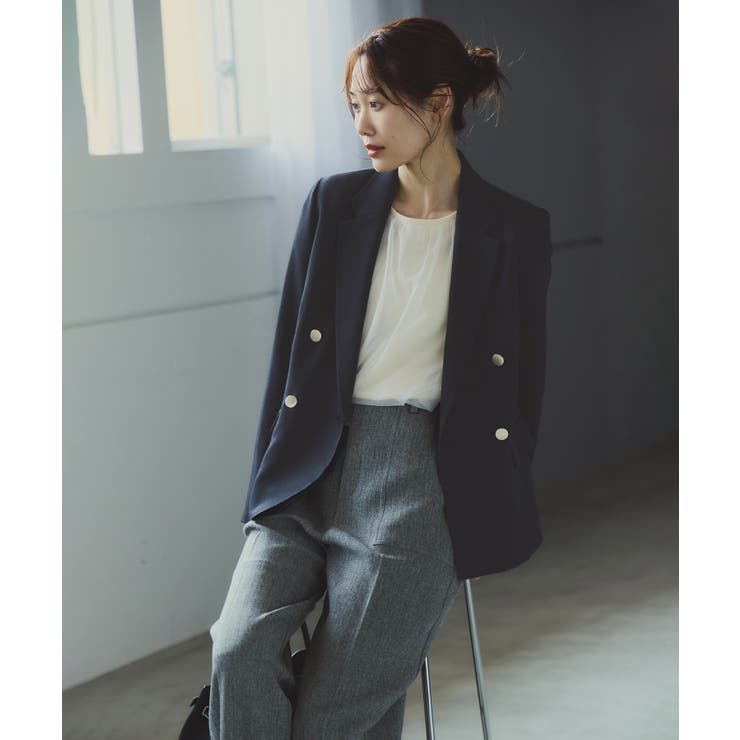 レディハンサムシリーズ ウールライク金ボタンジャケット(半裏地) セットアップ | ROPE' PICNIC | 詳細画像2 