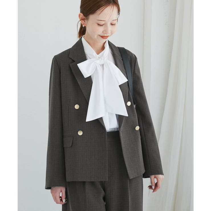 ブラック系(02) | レディハンサムシリーズ ウールライク金ボタンジャケット(半裏地) セットアップ | ROPE' PICNIC