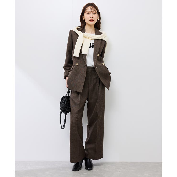 スリートーンツイードジャケット ブラウン Mサイズ スリートーン