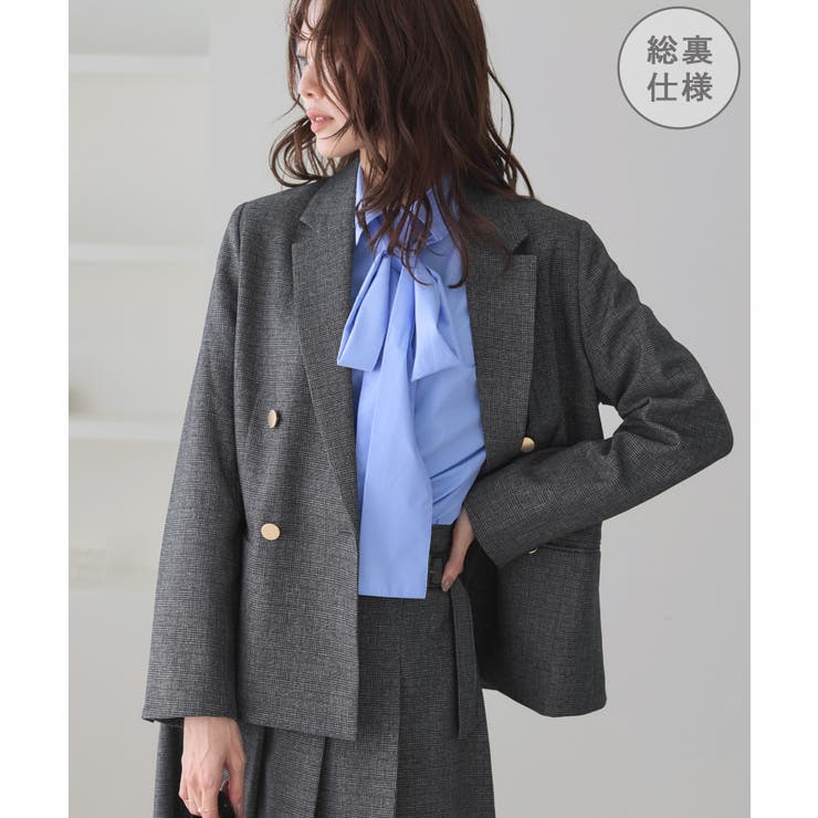 ライトグレー(08) | レディハンサムシリーズ ウールライク金ボタンジャケット(総裏地) セットアップ対… | ROPE' PICNIC
