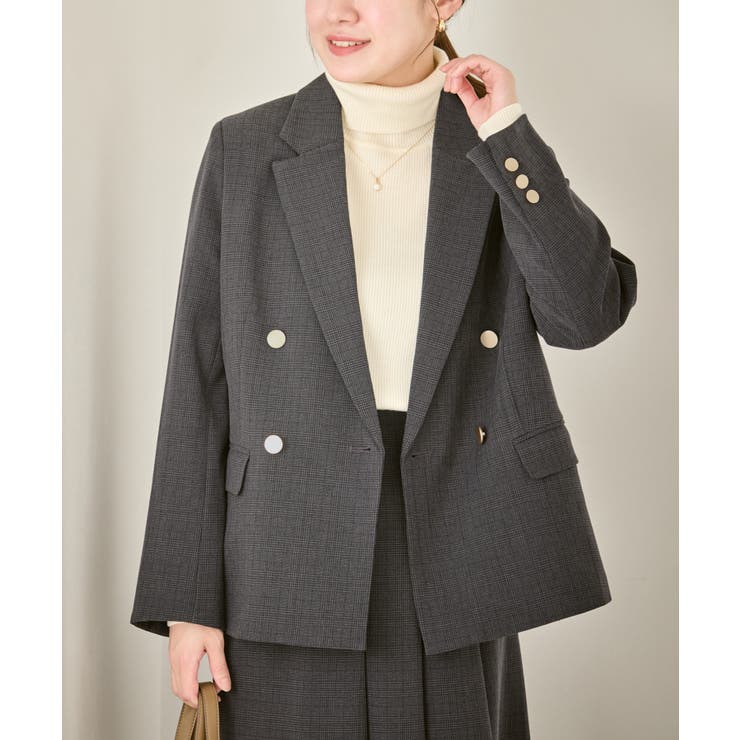 【低身長 小柄さんサイズ】レディハンサムシリーズ ウールライク金ボタンジャケット… | ROPE' PICNIC | 詳細画像4 