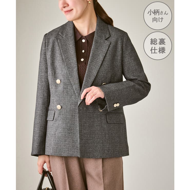 ライトグレー(08) | 【低身長 小柄さんサイズ】レディハンサムシリーズ ウールライク金ボタンジャケット… | ROPE' PICNIC