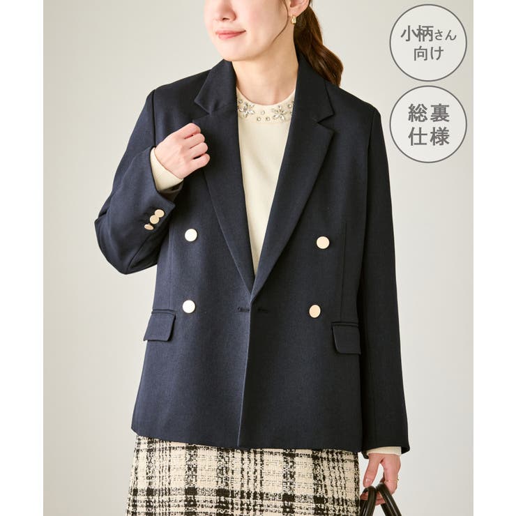 ネイビー(40) | 【低身長 小柄さんサイズ】レディハンサムシリーズ ウールライク金ボタンジャケット… | ROPE' PICNIC