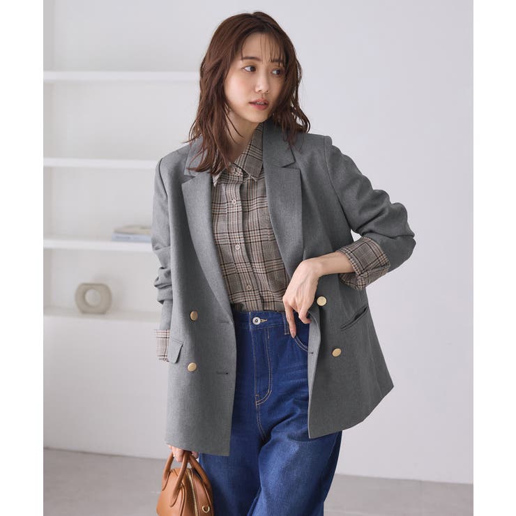 【WEB限定】レディハンサムシリーズ ウールライク金ボタンミドル丈ジャケット(総… | ROPE' PICNIC | 詳細画像10 