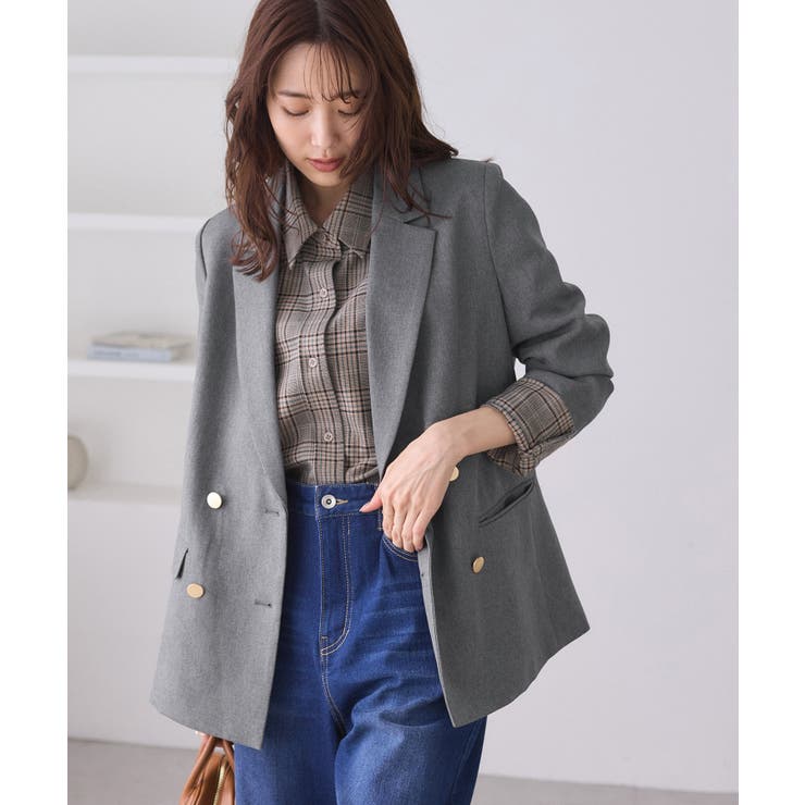 【WEB限定】レディハンサムシリーズ ウールライク金ボタンミドル丈ジャケット(総… | ROPE' PICNIC | 詳細画像11 